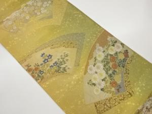 地紙に花々模様織出し袋帯